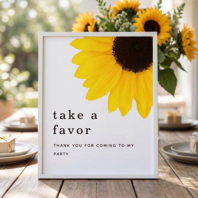 Affiche Faveurs Tournesol Panneau 18ème Anniversaire (Créateur téléchargé)
