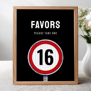 Affiche Favori panneau de fête 16e Anniversaire Limite de 