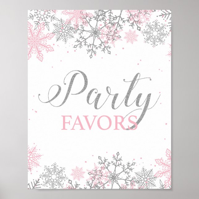 Affiche Favoris de fête Winter Onederland Rose Argent (Devant)