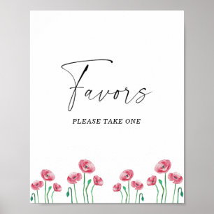 Affiche Favoris de mariage à l'aquarelle, veuillez en pren