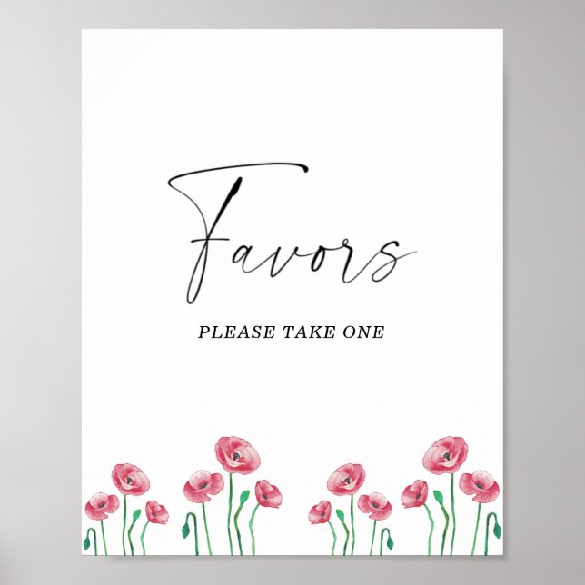 Affiche Favoris de mariage à l'aquarelle, veuillez en pren (Devant)