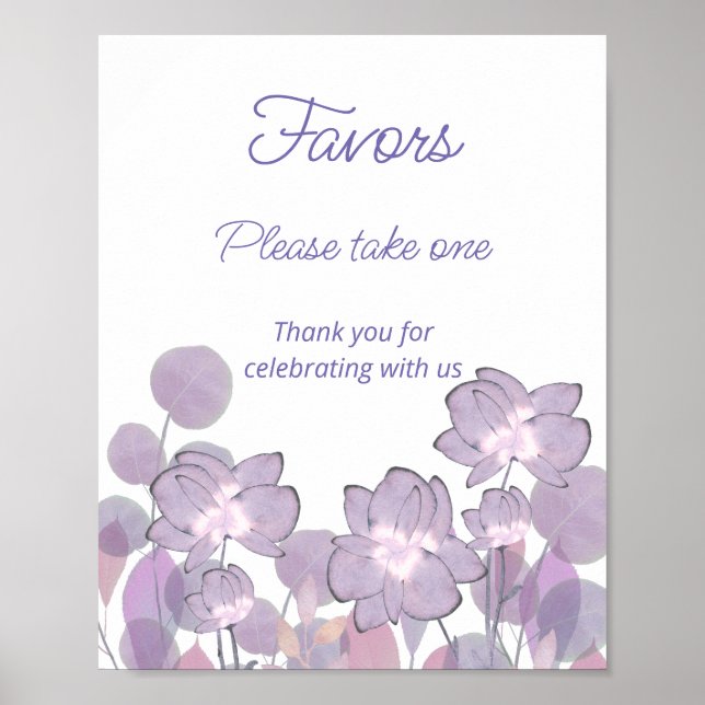 Affiche Favoris de teinte mauve violet floral prenez-en un (Devant)
