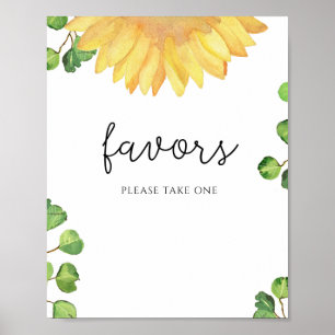 Affiche Favoris tournesol aquarelle, prenez-en un 