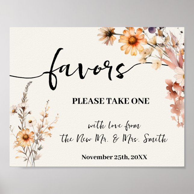 Affiche Favorise le Mariage de parti Fête des mariées Fleu (Devant)