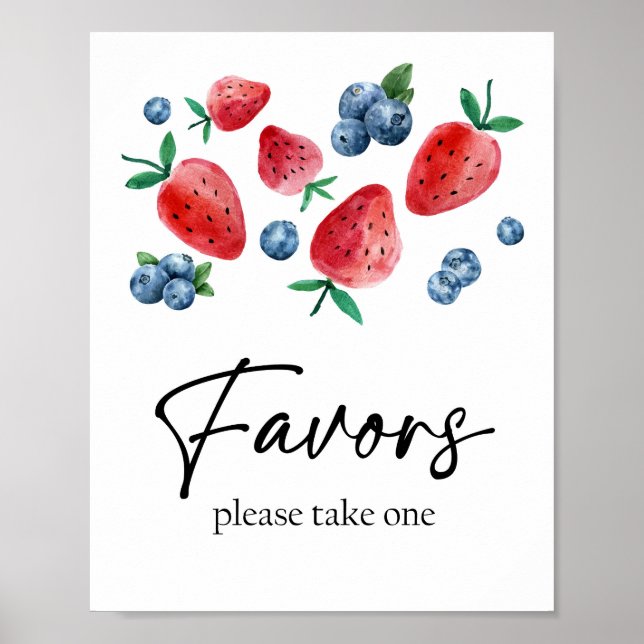 Affiche Favoriser Fraise Berry Premier Anniversaire Fille  (Devant)
