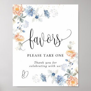 Affiche Favoriser S'Il Vous Plaît Prendre Une Pêche Floral
