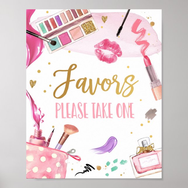 Affiche Favoriser Spa Parti Maquillage Glamour Fille Anniv (Devant)