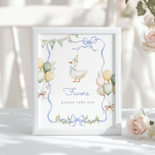 Affiche Favors Bleu Un Oie Silly Anniversaire