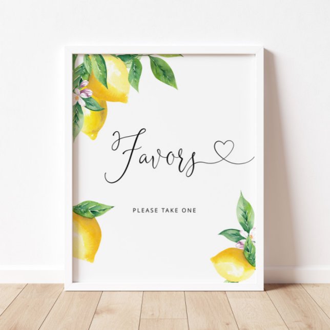 Affiche Favors citron aquarelle. Agrumes favors (Créateur téléchargé)