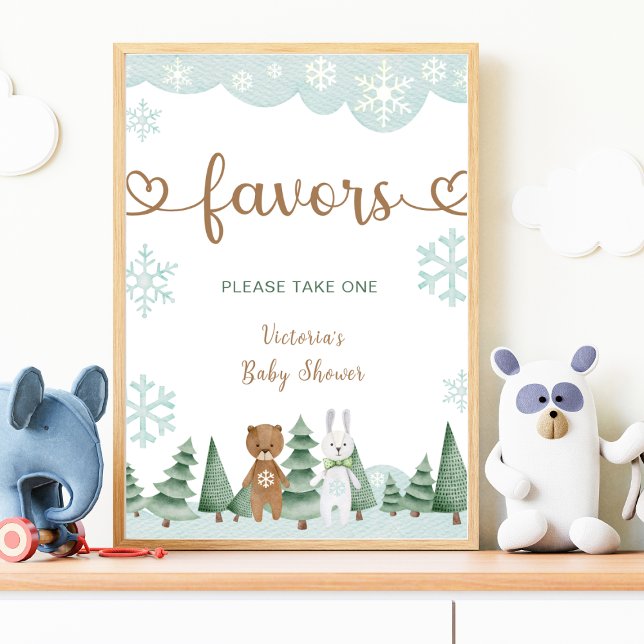 Affiche Favors Flocon de neige hivernal en bois (Créateur téléchargé)