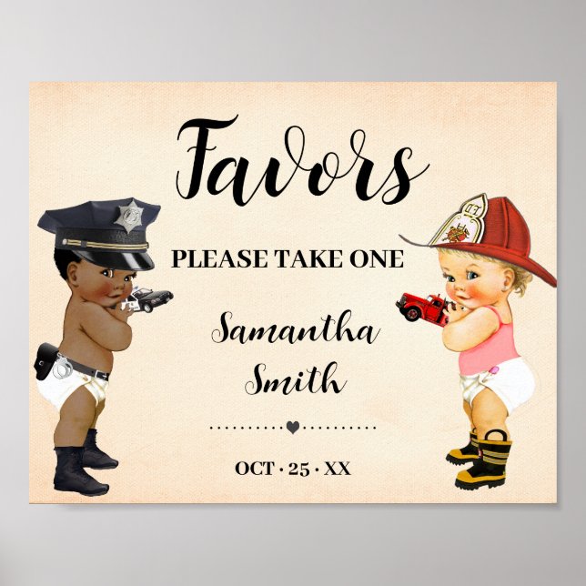 Affiche Favors Please Take One Little Recruit Baby Shower (Devant)