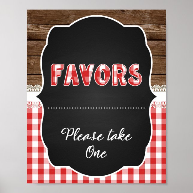 Affiche Favors Sign - Red Baby Q (Devant)