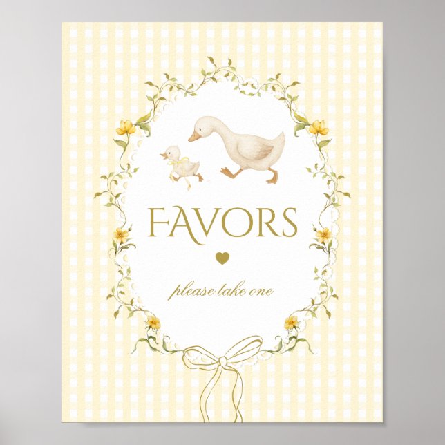 Affiche Favors Silly Goose gender neutral gingham (Devant)