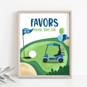 Affiche Favors Thank You Golf Par-Tee Boy Birthday Sign