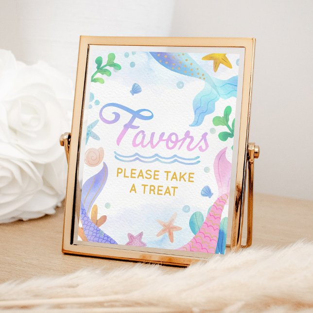 Affiche Favour de fête d'anniversaire sirène sous la mer (Créateur téléchargé)