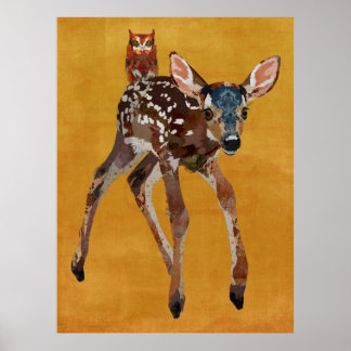 AFFICHE FAWN & AMBER OWL