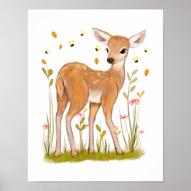 Affiche Fawn et Bees Imprimer (Devant)