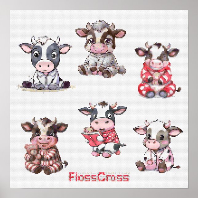 AFFICHE FC CROSS-STITCH COW STICKERS! (Devant)