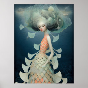 Affiche *~* FD2 12  Déesse de l'Eau Fantastique Mer Sirène