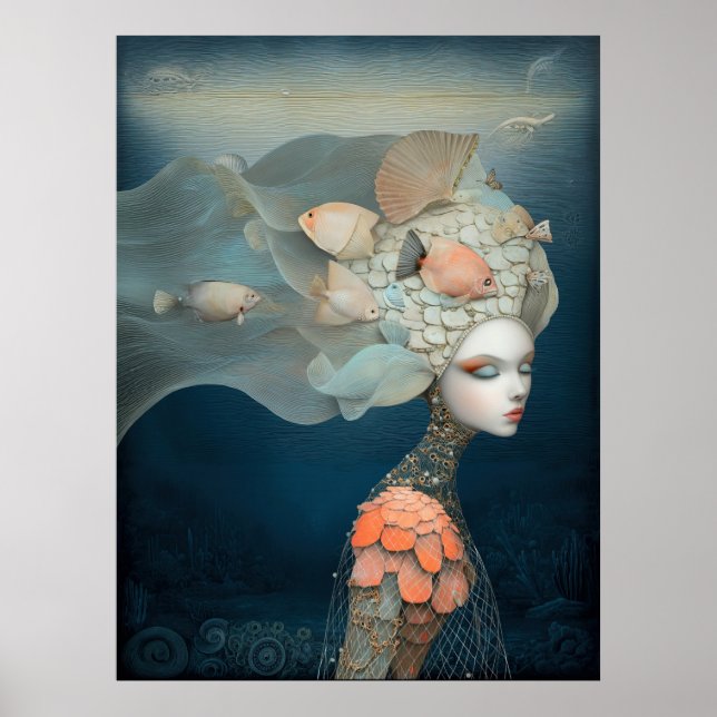 Affiche *~* FD2 23  Déesse de l'Eau Fantastique Mer Sirène (Devant)