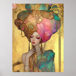 Affiche *~* FD2 28 Femme Éthérée Fantaisie Ornée Nouveau