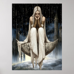 Affiche FD2 32 Déesse du croissant de lune enchanté