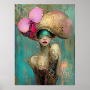 Affiche *~* FD2 35 Orné Nouveau Fantastique Femme Éthérée