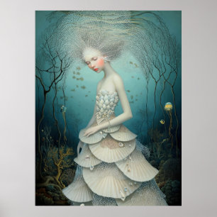 Affiche *~* FD2 3  Déesse de l'Eau Fantastique Mer Sirène 