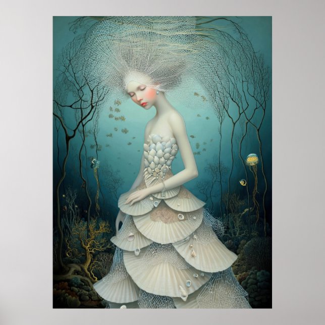 Affiche *~* FD2 3  Déesse de l'Eau Fantastique Mer Sirène  (Devant)