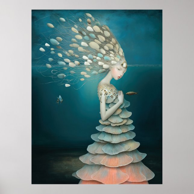 Affiche *~* FD2 5  Déesse de l'Eau Fantastique Mer Sirène  (Devant)