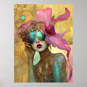 Affiche *~* FD2 8 Orné Nouveau Fantastique Femme Éthérée
