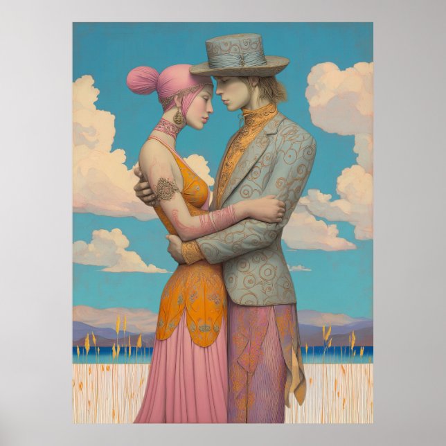 Affiche *~* FD2 Amour Rétro Romantique Boho Couple 20 (Devant)