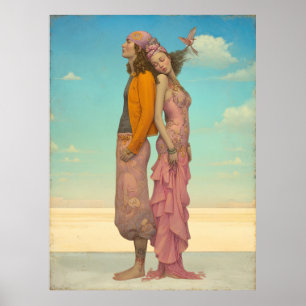 Affiche *~* FD2 Amour Rétro Romantique Boho Couple 22