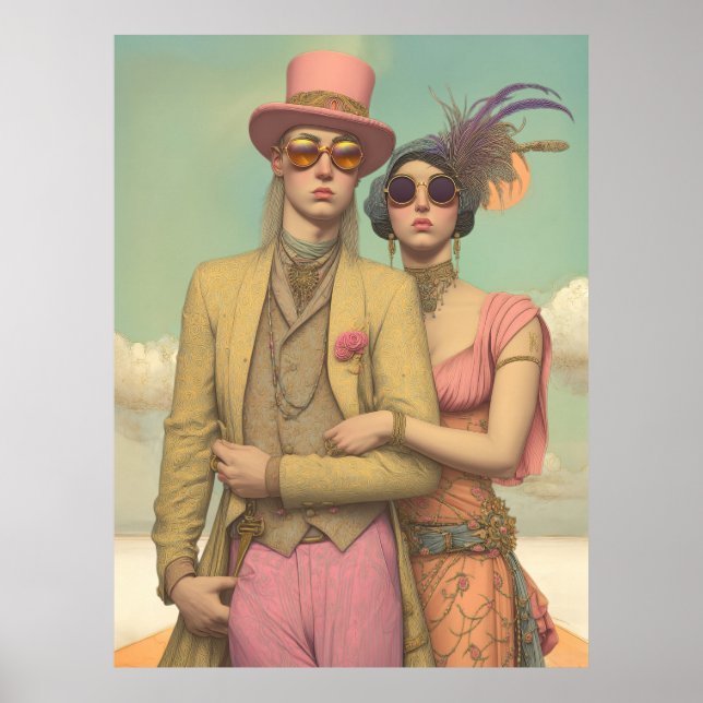Affiche *~* FD2 Amour Romantique Retro Boho Couple 18 (Devant)