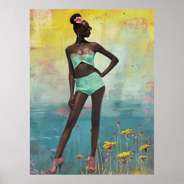 Affiche *~* FD2 Bold Tropical Black Woman Bun 14 (Devant)