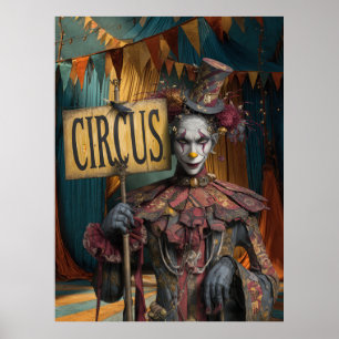 Affiche FD2 Circus Clown Art 25 Vintage Retro Carnival