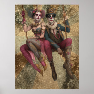 Affiche FD2 Circus Clown Art Vintage Retro Carnival 30