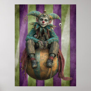 Affiche FD2 Cirque Clown Art 1 Vintage Retro Carnival art