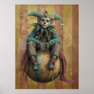 Affiche FD2 Cirque Clown Art Vintage Retro Carnaval art 1