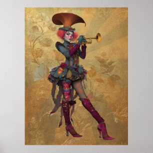 Affiche FD2 Cirque Clown Art Vintage Retro Carnaval art 16