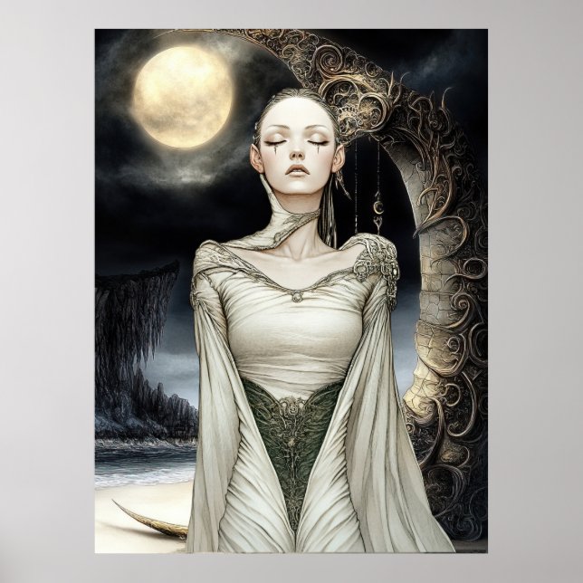 Affiche FD2 Croissant de Lune Enchanté Déesse 1 (Devant)