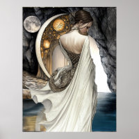 Affiche FD2 Croissant de Lune Enchanté Déesse 14