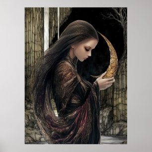 Affiche FD2 Croissant de Lune Enchanté Déesse 3
