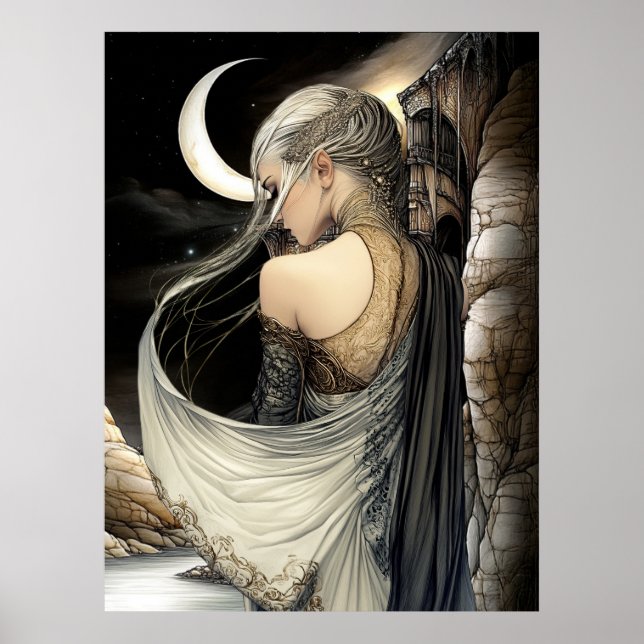 Affiche FD2 Croissant de Lune Enchanté Déesse 5 (Devant)