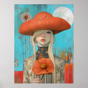 Affiche *~* FD2 Floral Fall Girl Automne Casquette Retro 2