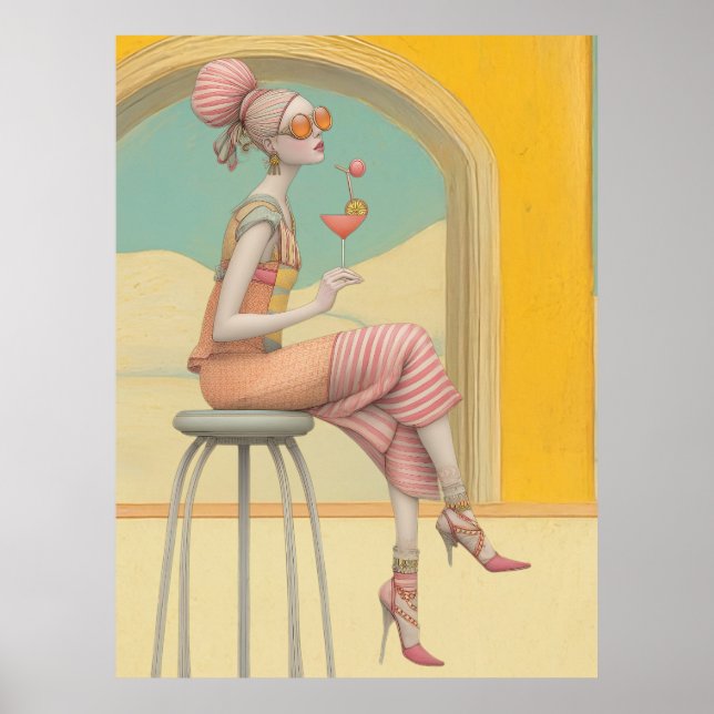 Affiche ^~* FD2 Glam Bohemian Boho Cocktail Femme 5 (Devant)