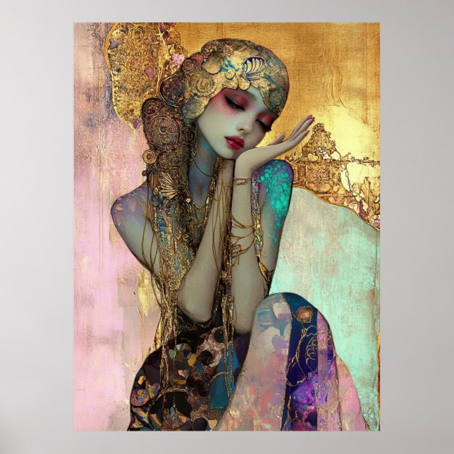 Affiche *~* FD2 Orné Nouveau Fantastique Femme Éthérée 34 (Devant)