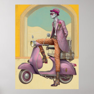 Affiche FD2 Suitcase Boho Voyageurs HOMME SCOOTER 23
