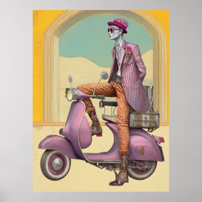 Affiche FD2 Suitcase Boho Voyageurs HOMME SCOOTER 23 (Devant)