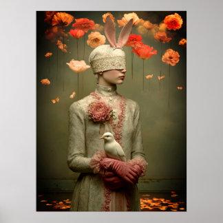 Affiche *~* FD2 Woman 7 Surreal Floral White Dove